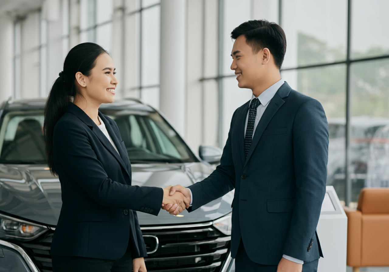 Khách hàng bàn giao xe thành công tại đại lý ô tô Kiên Giang