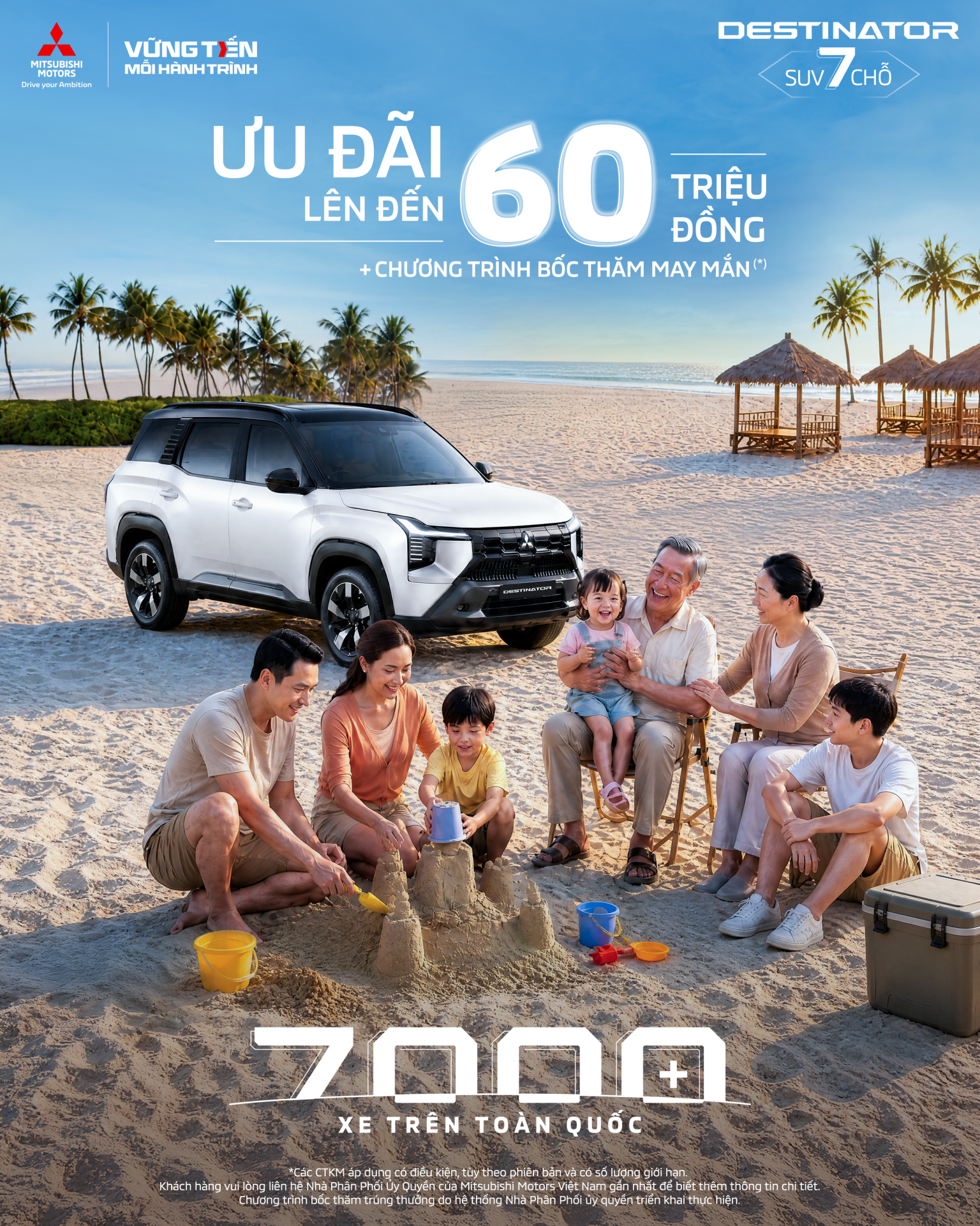 Mitsubishi Destinator ưu đãi tháng 6/2026 tại Kiên Giang