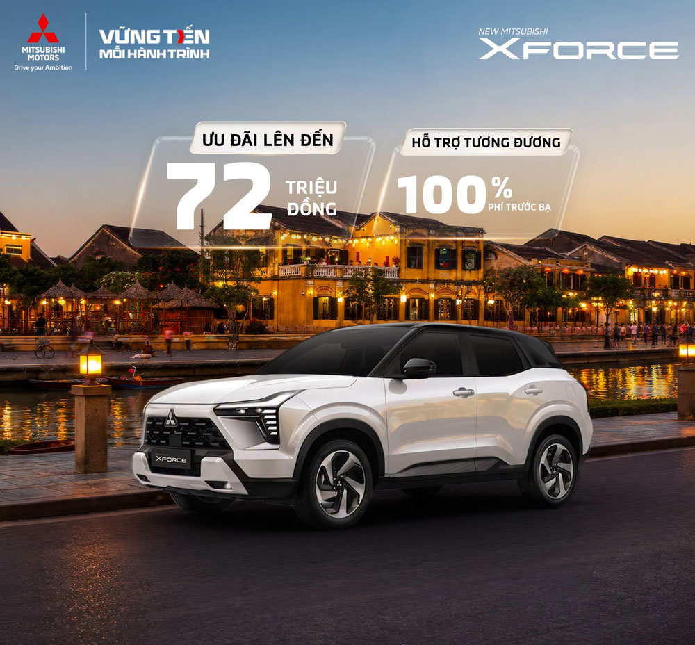 Mitsubishi Xforce ưu đãi đến 72 triệu đồng trong tháng 8/2026