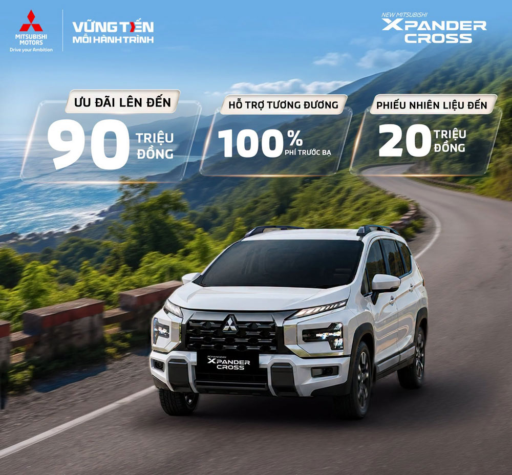 Mitsubishi Xpander Cross ưu đãi đến 90 triệu đồng trong tháng 8/2026
